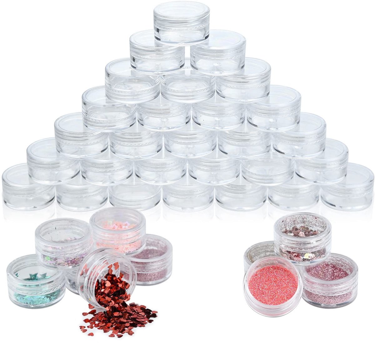 Dailygoods- Cosmetic Containers 100 Stuks - Transparante Potjes - 5ml/5g - Opbergpotjes met Deksel - Voor Cosmetica/Jewelry - Perfect voor DIY Materialen