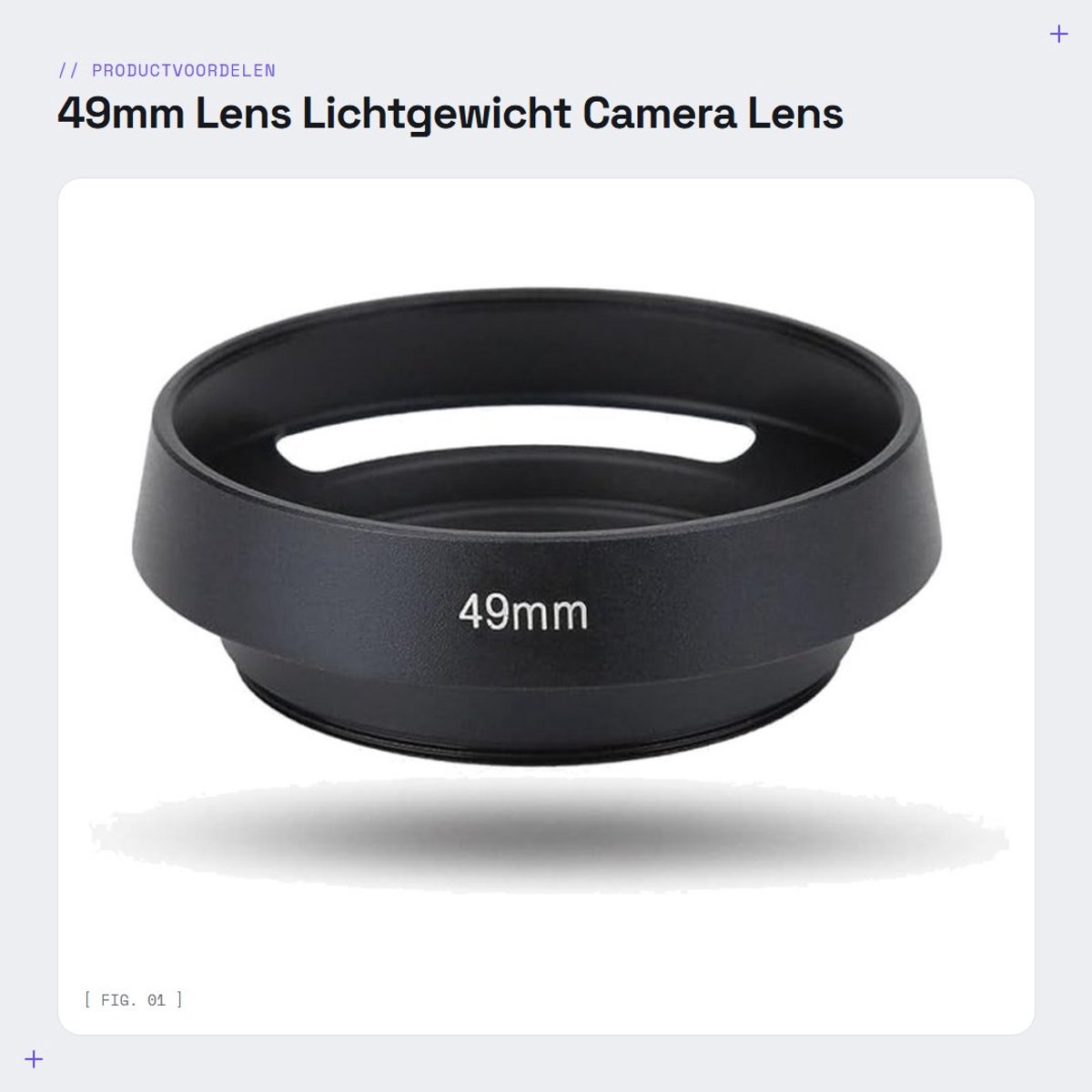 Dailygoods- Lenshouder Lichtgewicht Metalen Vervanging - 49mm Lenshouder - Antireflectie - Waterdicht - Schokbestendig - Inclusief Lensdop - Cameraaccessoire