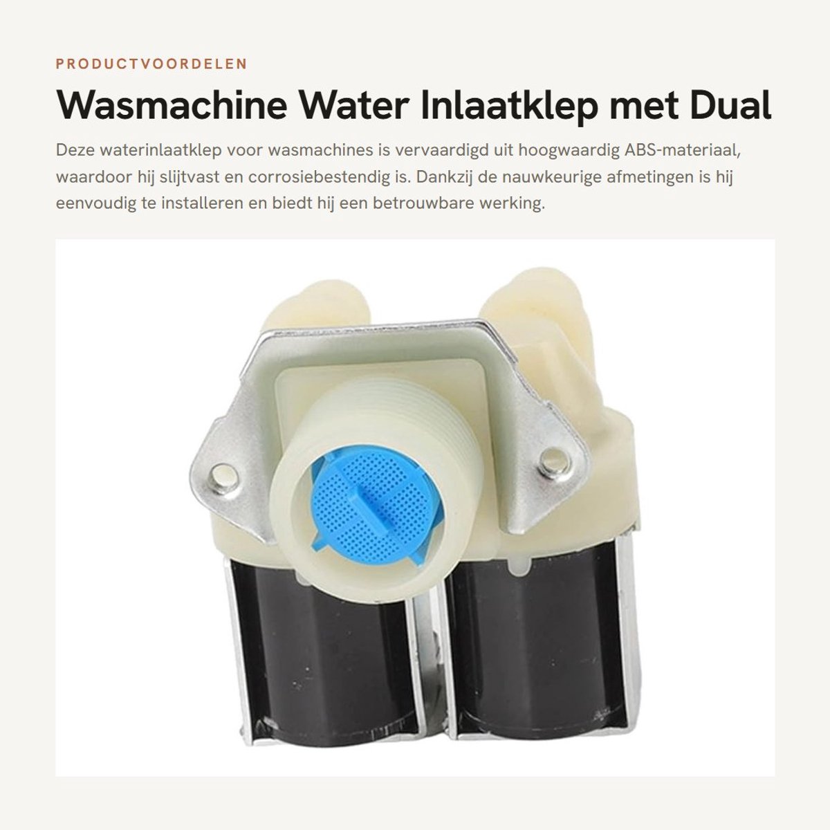 Dailygoods- Waterinlaatklep Duurzaam ABS - Dual Heads - Cilinderwasmachine FPS180A - Eenvoudig te installeren - Corrosiebestendig - Nauwkeurige maatvoering - Wasmachineklep