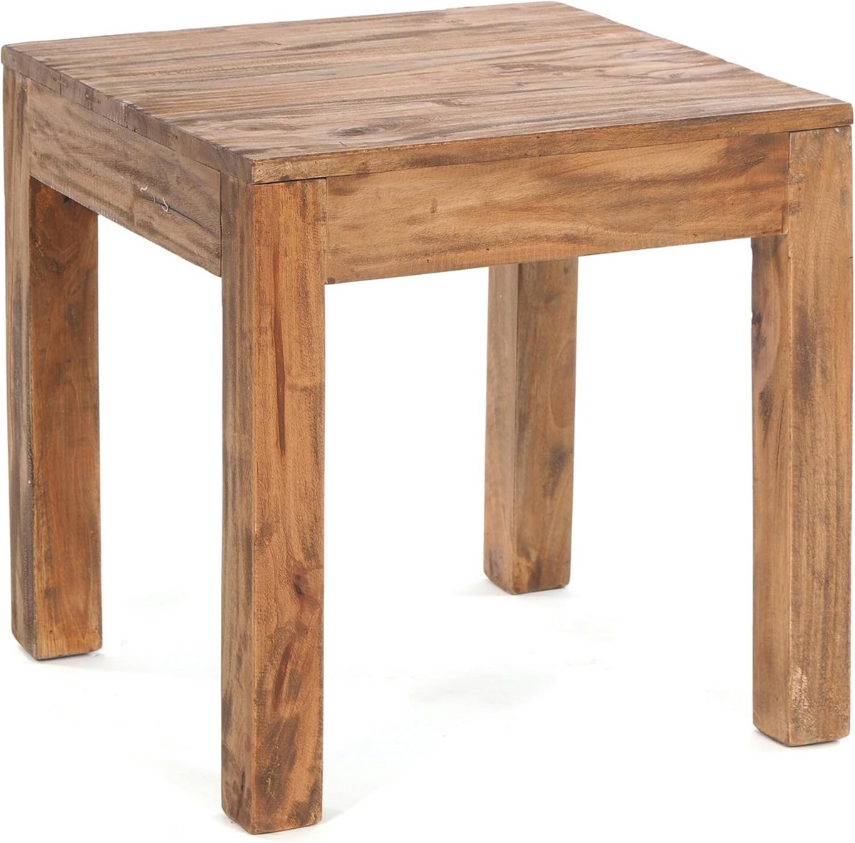 Rustiek bijzettafeltje - Houten tafel - Woonkamer decoratie - Handgemaakt gerecycled hout - 50x50x50 cm - Bruin