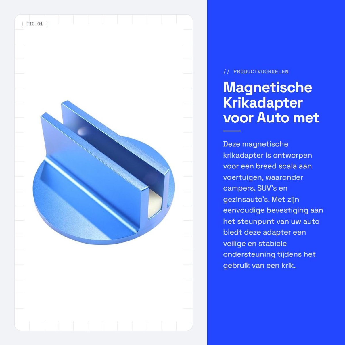 Dailygoods - Magnetische Krikadapter voor Auto met Universele Toepassing