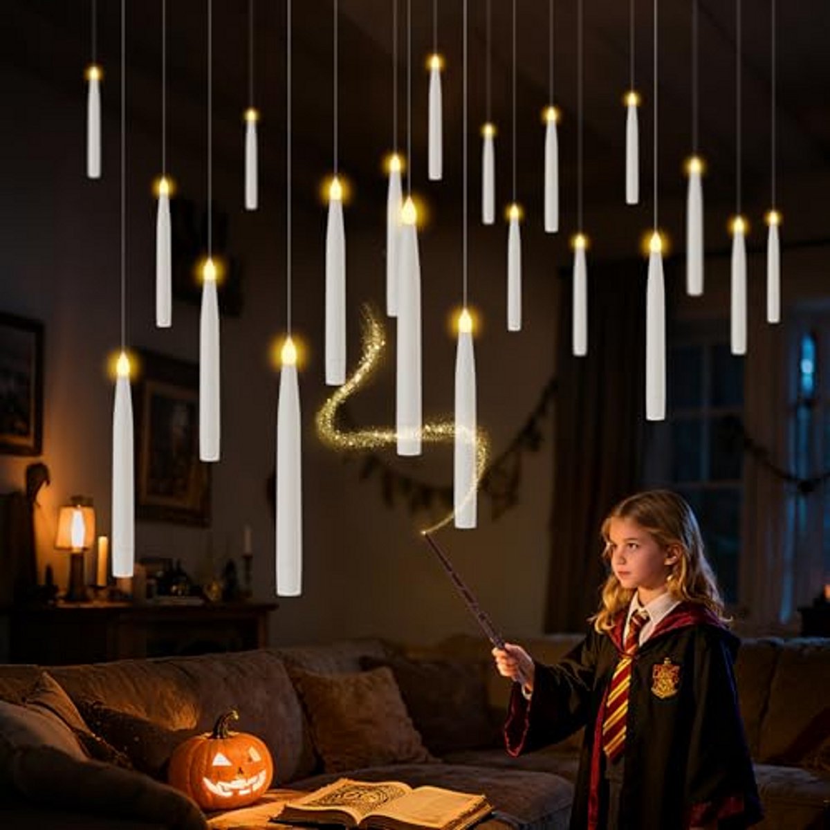 Zwevende LED Kaarsen - Decoratieve Vlamloze Kaarsen - Sfeerverlichting Creëren - Met Toverstaf Afstandsbediening - 20 Stuks - Warm Wit