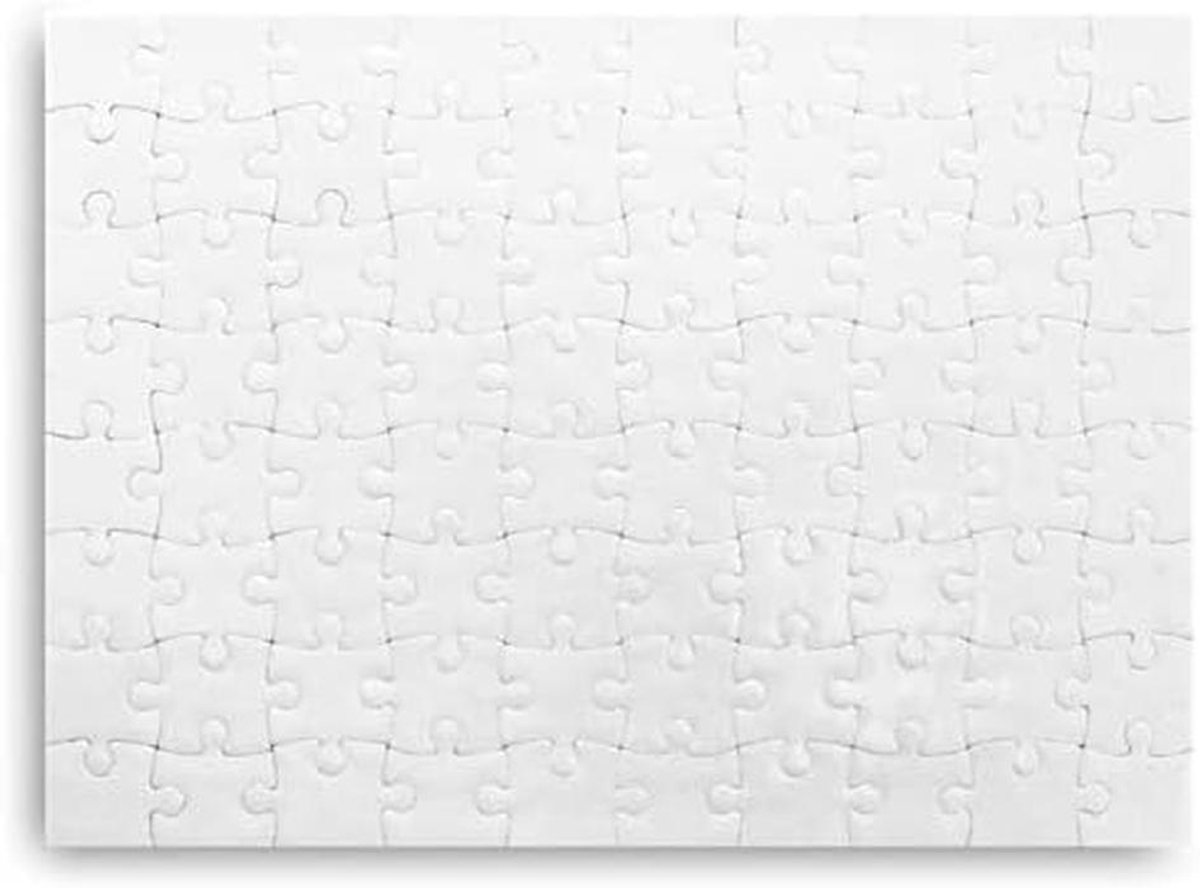 Blanco Puzzel - Lege Puzzel - Creatief Vormgeven - Glanzend Oppervlak - 80 Delen - Wit