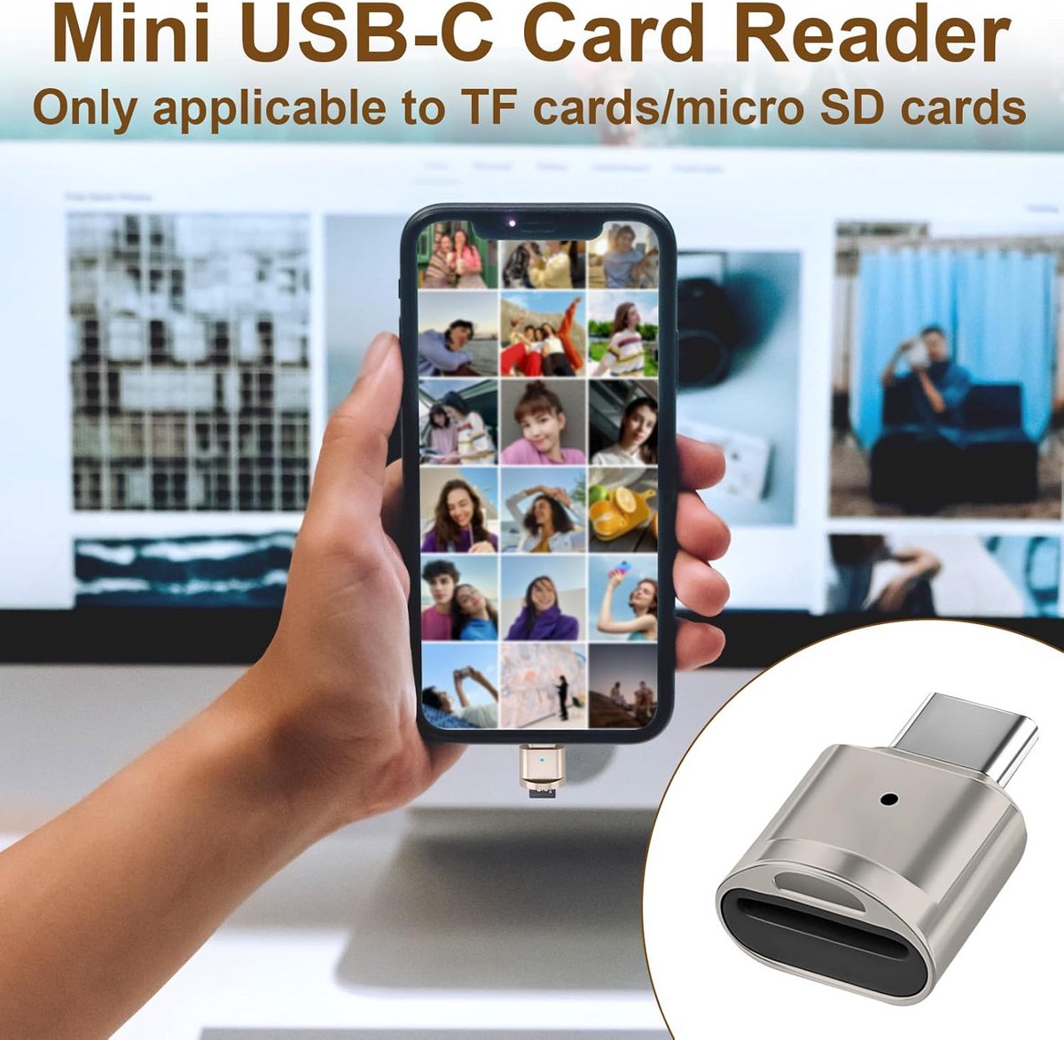 Geheugenkaartlezer - SD USB C - Tot 256GB thumbnail 4