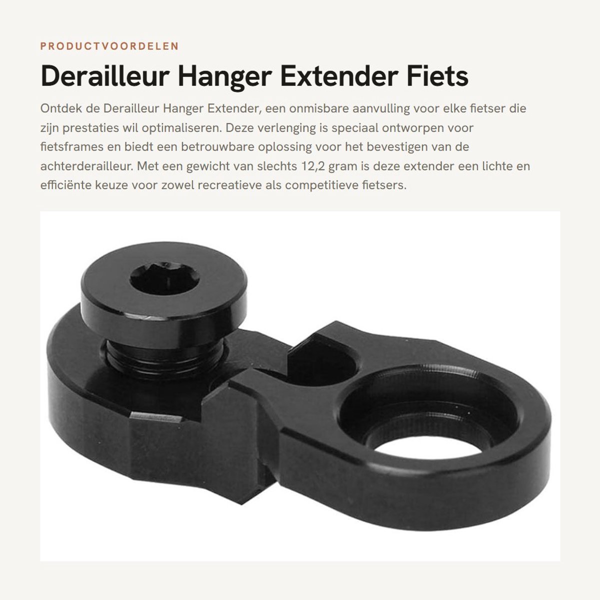 Dailygoods- Derailleurhanger Verlenging 34T-52T - Fiets Achterderailleur - Fietsframe Staart Haak - Antislip - Schokbestendig - Lichtgewicht