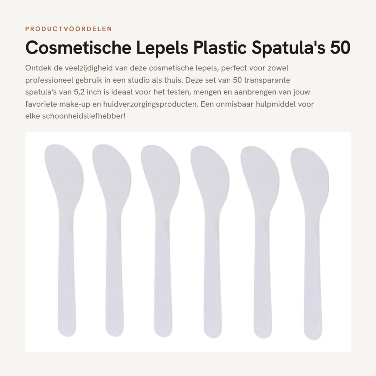 Allecto - Plastic Matte Cosmetic Lepels - 50 Stuks - Perfect voor Make-up en Huidverzorging - 5.2 inch - Spatula - Geschikt voor Smeren - Kleur of ...