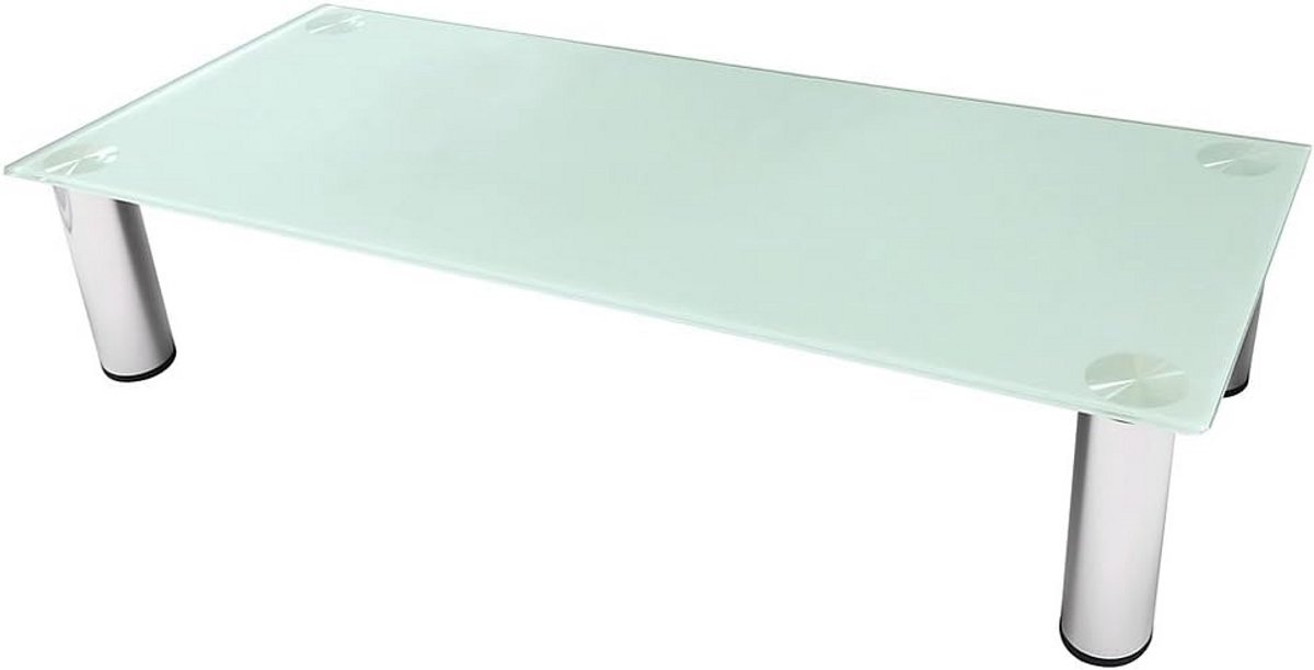 Glazen Opzetstuk - Monitorverhoger Bureau - Entertainment Setup - Veiligheidsglas Constructie - 100 cm Breed - Zwart