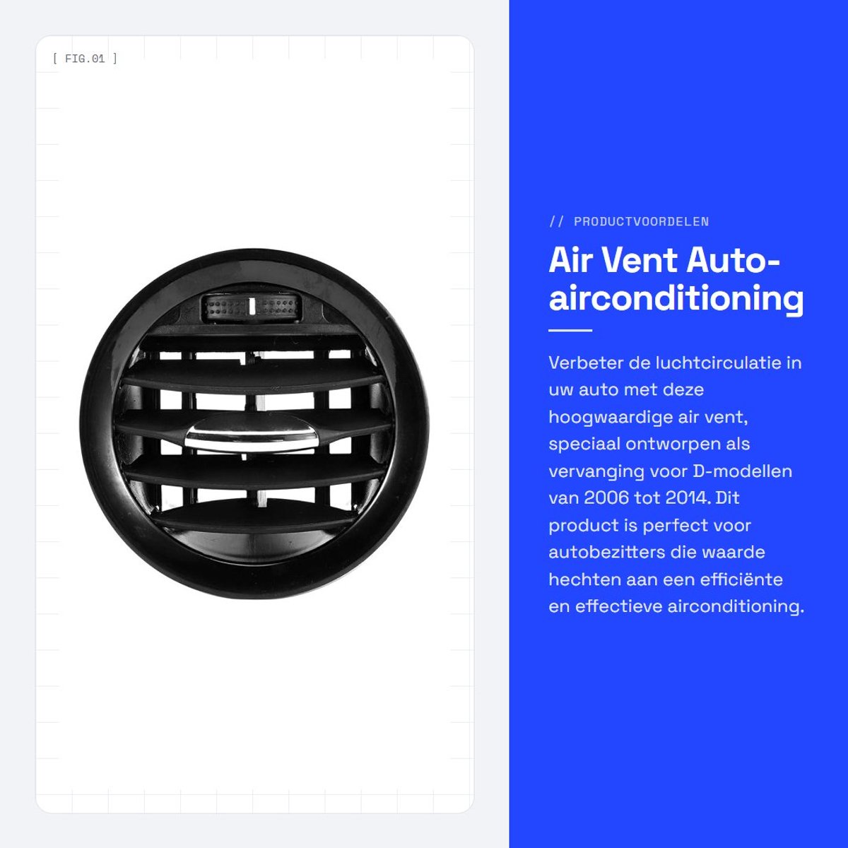 Dailygoods- Luchtventilatie - Beknopte Airconditioning - ABS Materiaal - Vervanging OEM-nummers - Efficiënte Luchtcirculatie - Elegante Uiterlijk - Airco Rooster