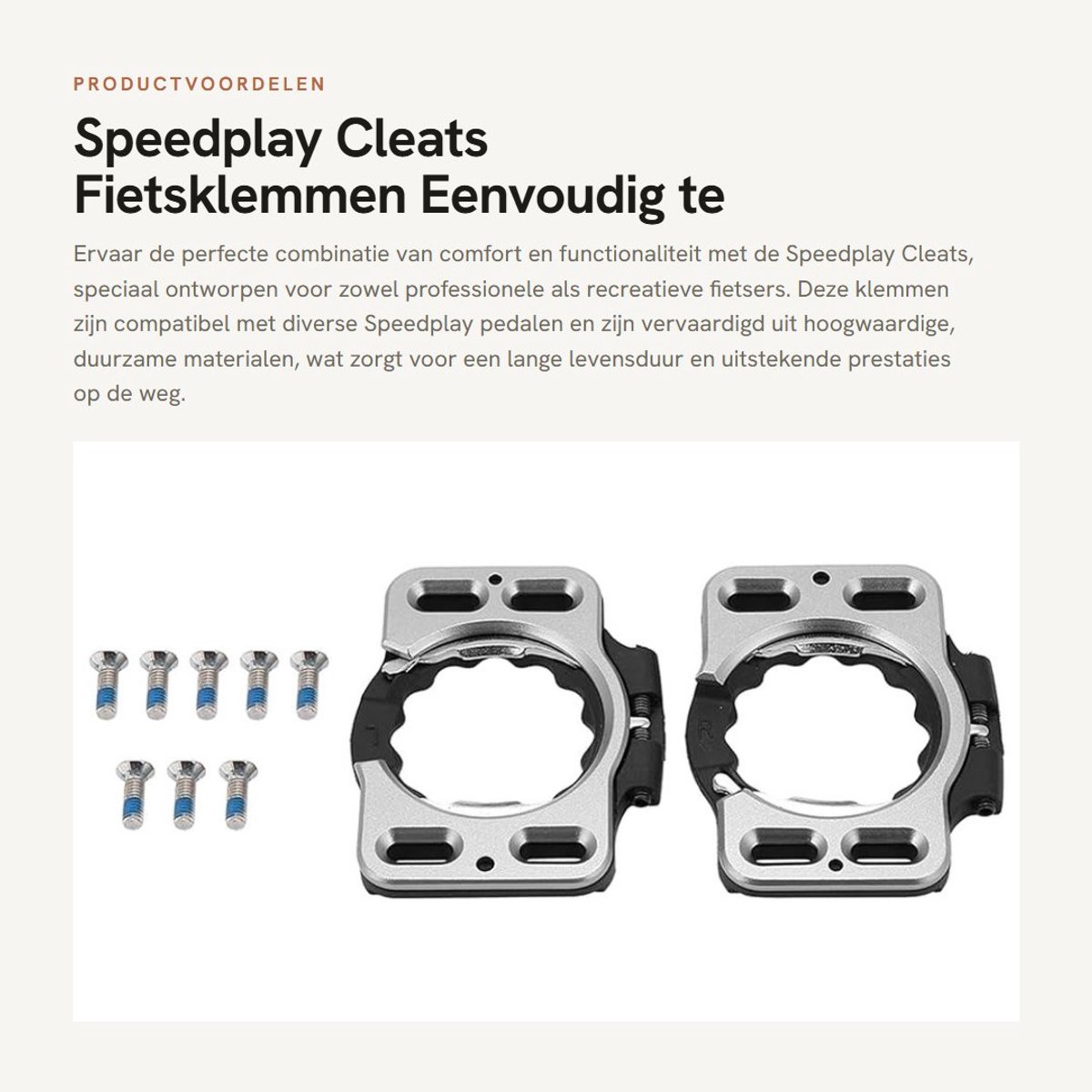 Dailygoods- Fietsklemmen - Compatibel met Speedplay pedalen - 9 Schroeven - Duurzaam materiaal - Eenvoudig te installeren - Comfortabel om te lopen - Fietsschoenen