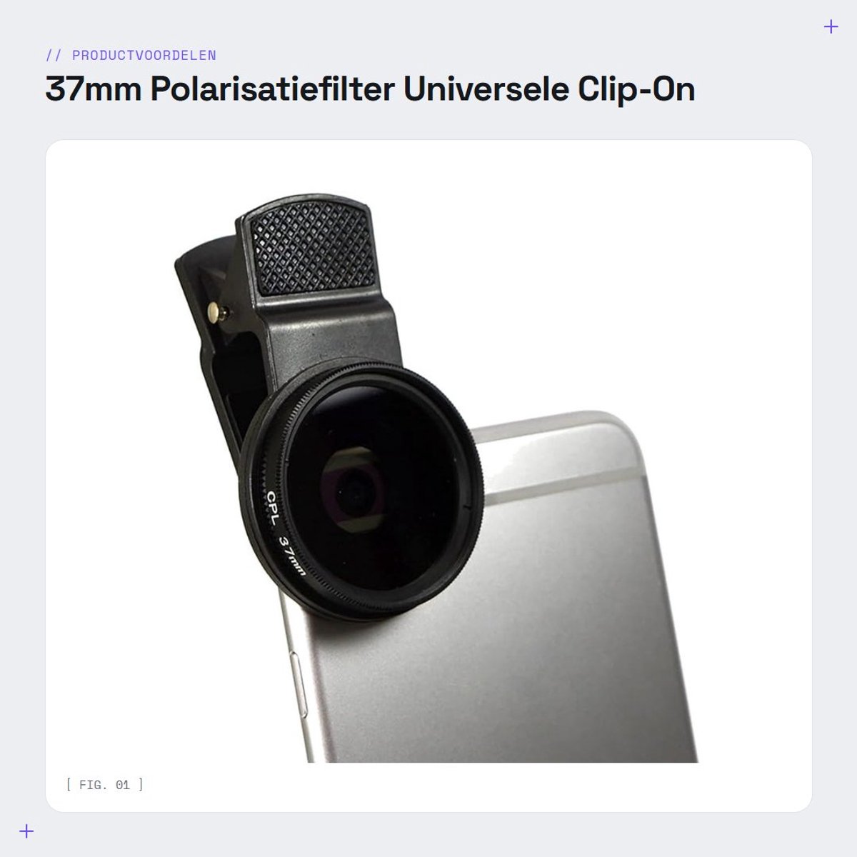Dailygoods- Polariserend Filter 37mm - CPL Filter - Mobiele Telefoon - Lichtgewicht - Duurzaam - Verbetert Beeldkwaliteit - Camera Filter