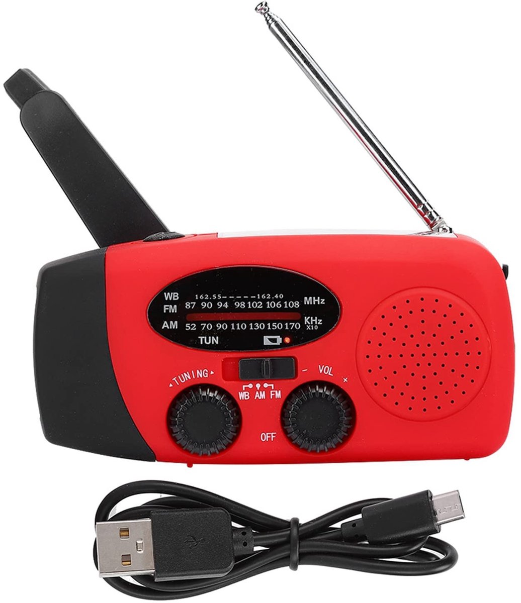 Dailygoods - Zonne-energie Hand Crank Radio - AM/FM Noodradio met LED Licht