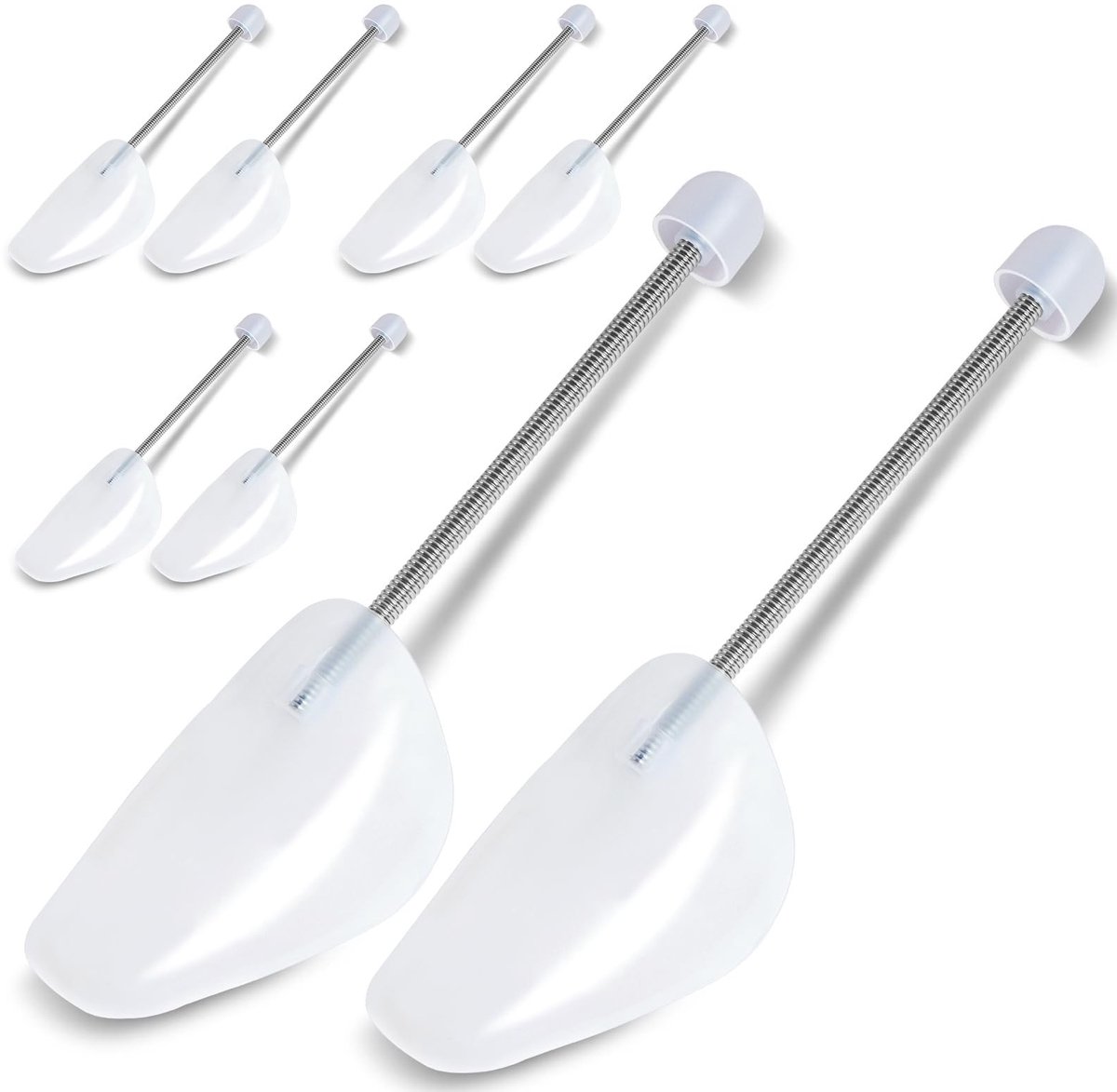 Dailygoods- Schoenspanners 4 Paar - Verstelbare Metalen Veer - Kunststof - Duurzaam - Geschikt voor Maat 40-47 - Ideaal voor Herenschoenen - Schoensteun