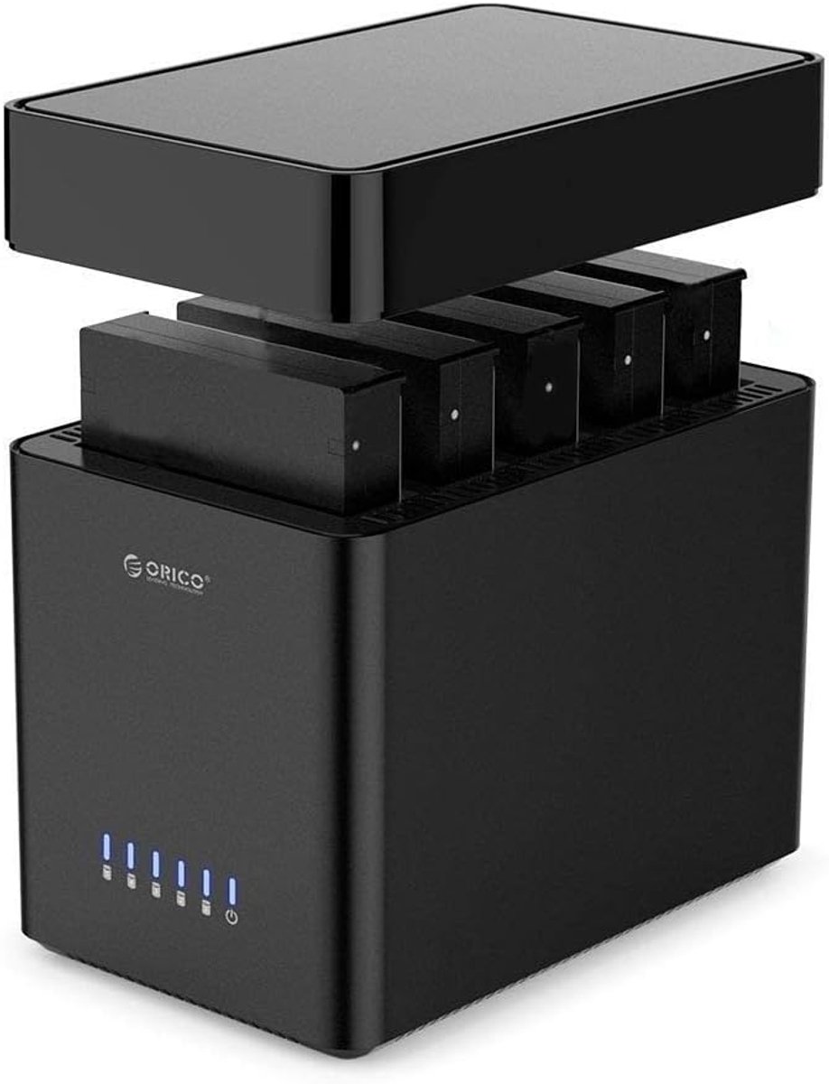 Externe Harde Schijf Behuizing - Opslag Station - Data Back-up - Tool-free Installatie - 5 Bay - Zwart