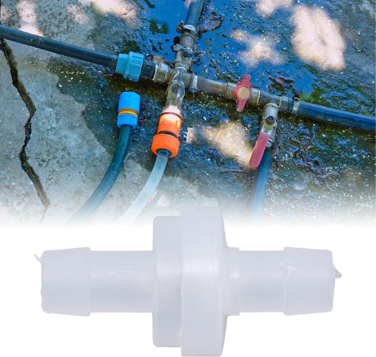 Dailygoods- Terugslagklep 7.9mm - Enkele Manier - PP Kunststof - Corrosiebestendig - Hoge Temperatuur - Drukdraagvermogen - Waterstopkraan