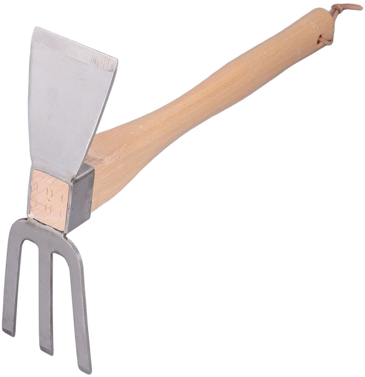 Dailygoods- Schoffelhark 2-in-1 - Onkruidgereedschap - Tuinschoffel - Beukenhouten Handvat - Roestvrij Staal - Afmetingen 385 x 240 x 75 mm - Tuingereedschap