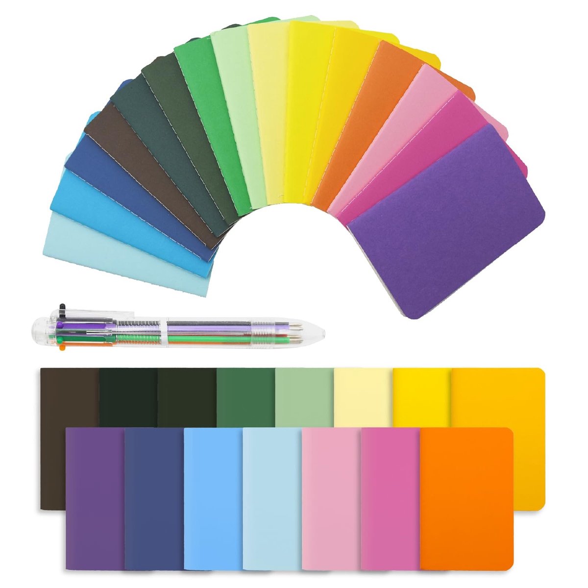Dailygoods- Notitieboek A6 15 stuks - Klein Notitieboek - Draagbaar Notitieboek - Softcover Notitieboek - Gelinieerde Pagina's - 60 Pagina's - Notitieboekje