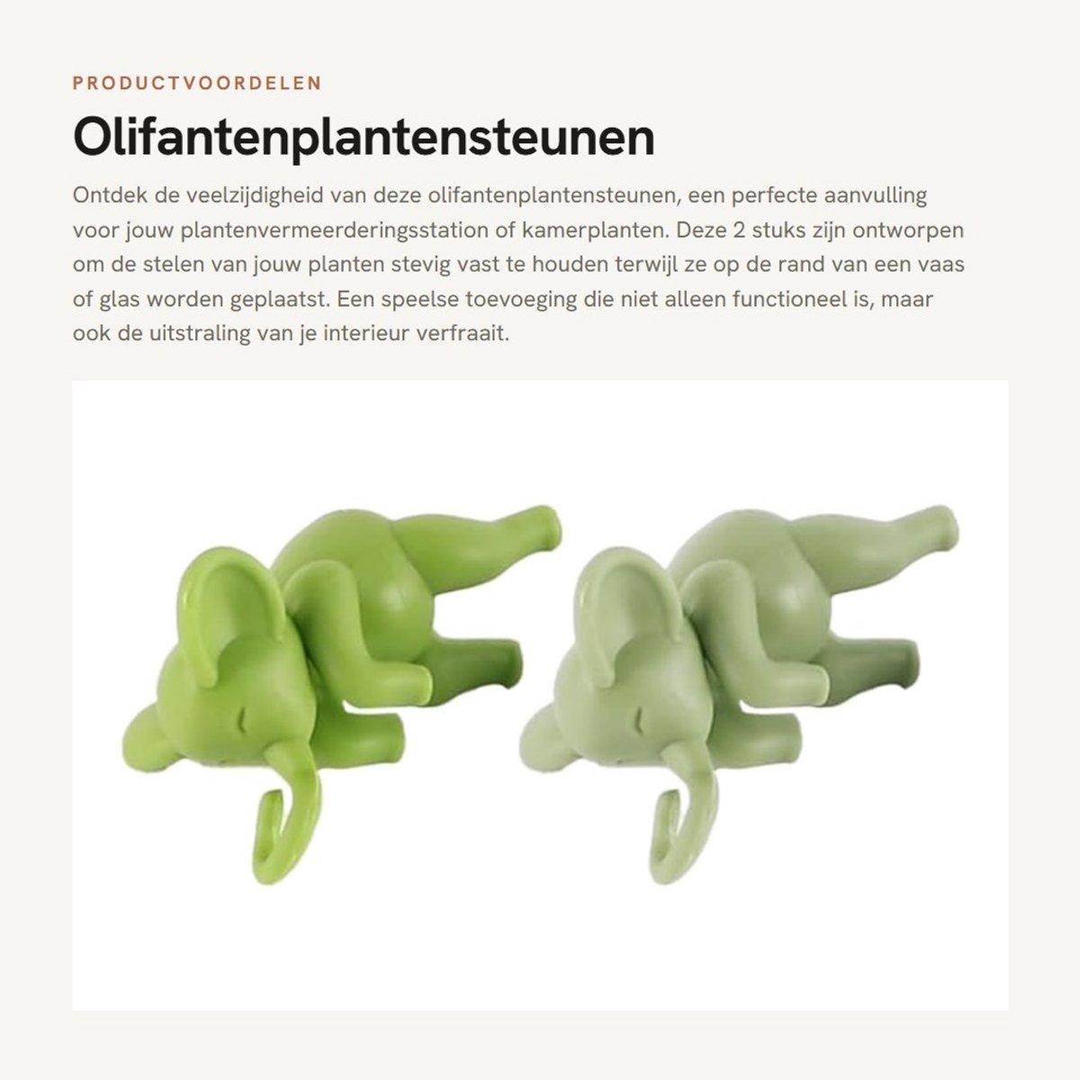 Dailygoods- Plantensteunen 2 Stuks - Olifantenplantensteun - Plantensteun Kamerplant - Klimhulp - Plantensteun Grote Plant - Speelse Accessoires