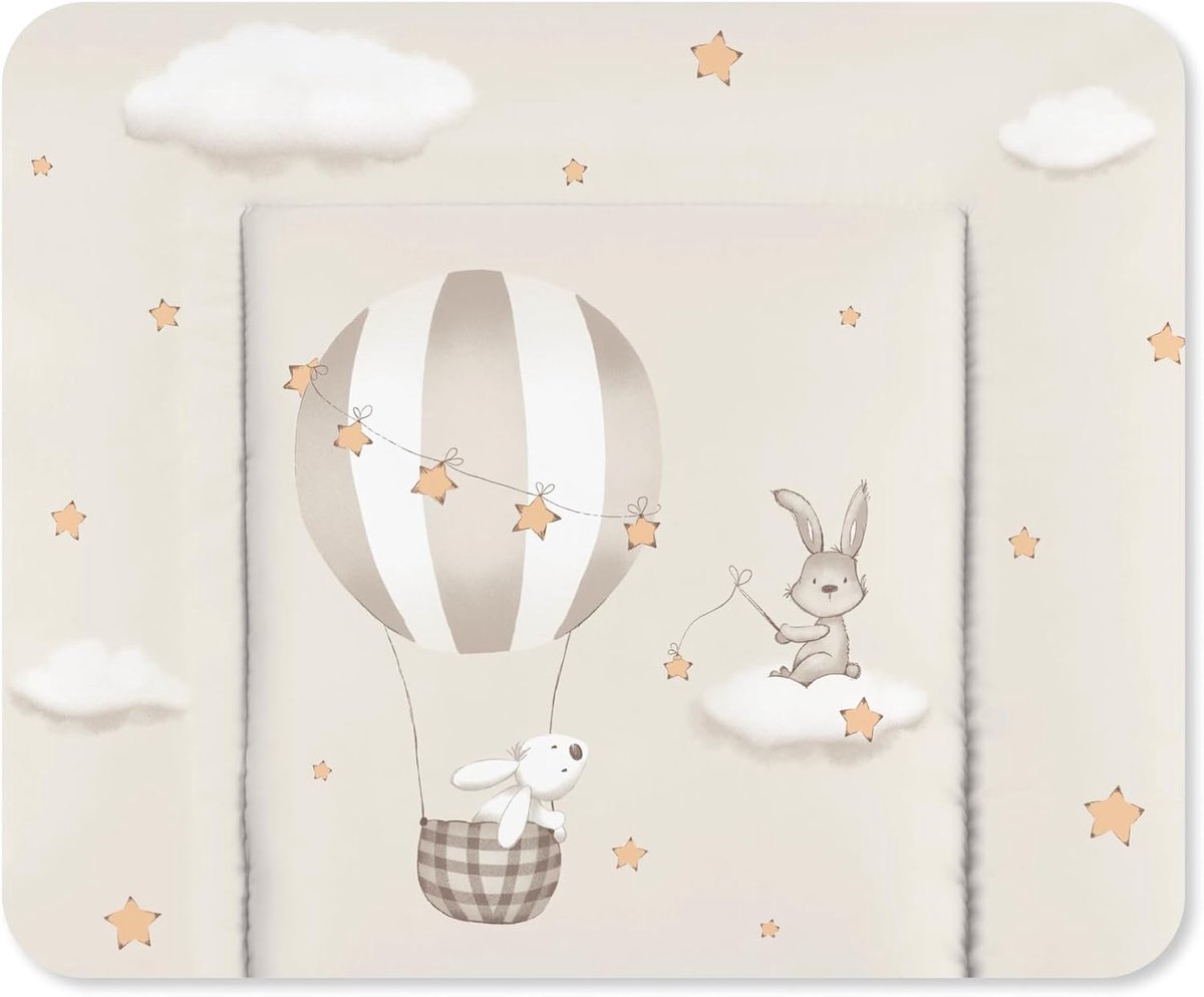 Baby Verschoonmat - Zachte Mat - Baby Verzorgen - Verhoogde Rand - 65 x 75 cm - Sterren Rit