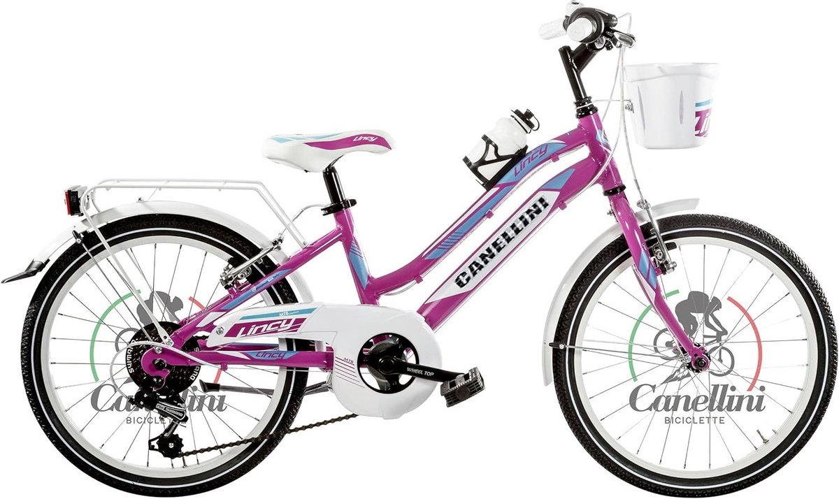 Meisjesfiets MTB Kinderfiets Buiten spelen Lichtgewicht frame 20 inch Fuchsia lichtblauw