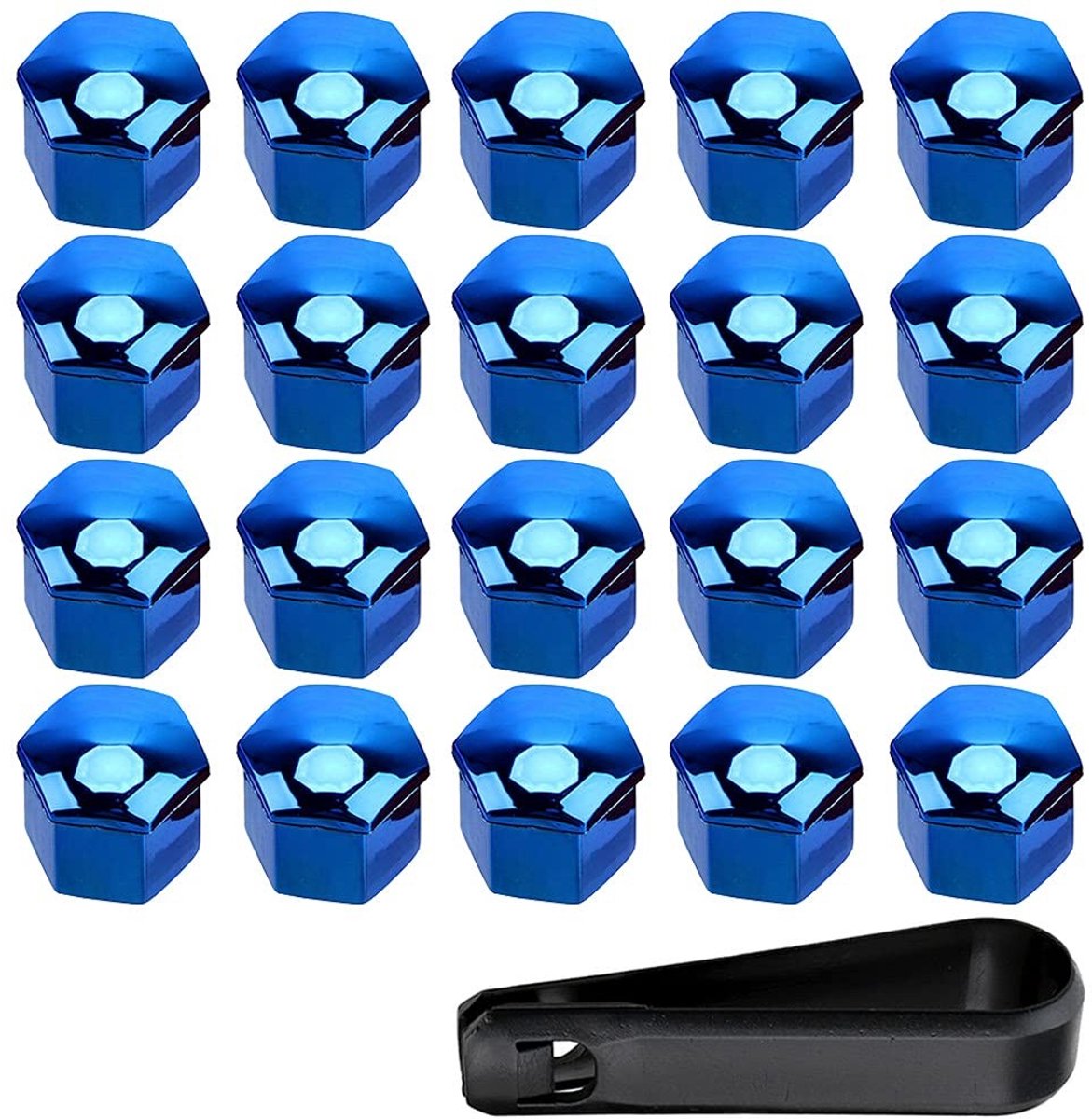 Dailygoods- Wielmoer Cap 17mm - 20 Stuks - Duurzaam - Stofdichte Bescherming - Eenvoudig te Installeren - Hoogwaardig Plastic - Wielmoerdop
