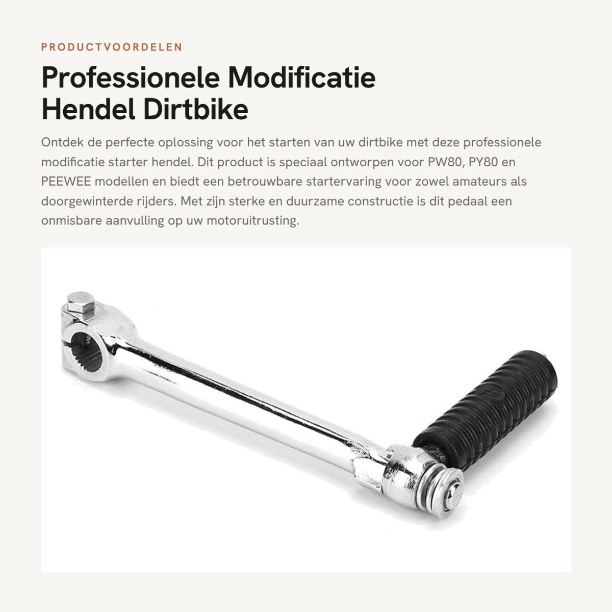 Dailygoods- Starterhendel Professionele Modificatie - Staallegering - Rubberen Trapdeel - Antislipgroeven - Lange Levensduur - Hoge Sterkte - Kickstarter