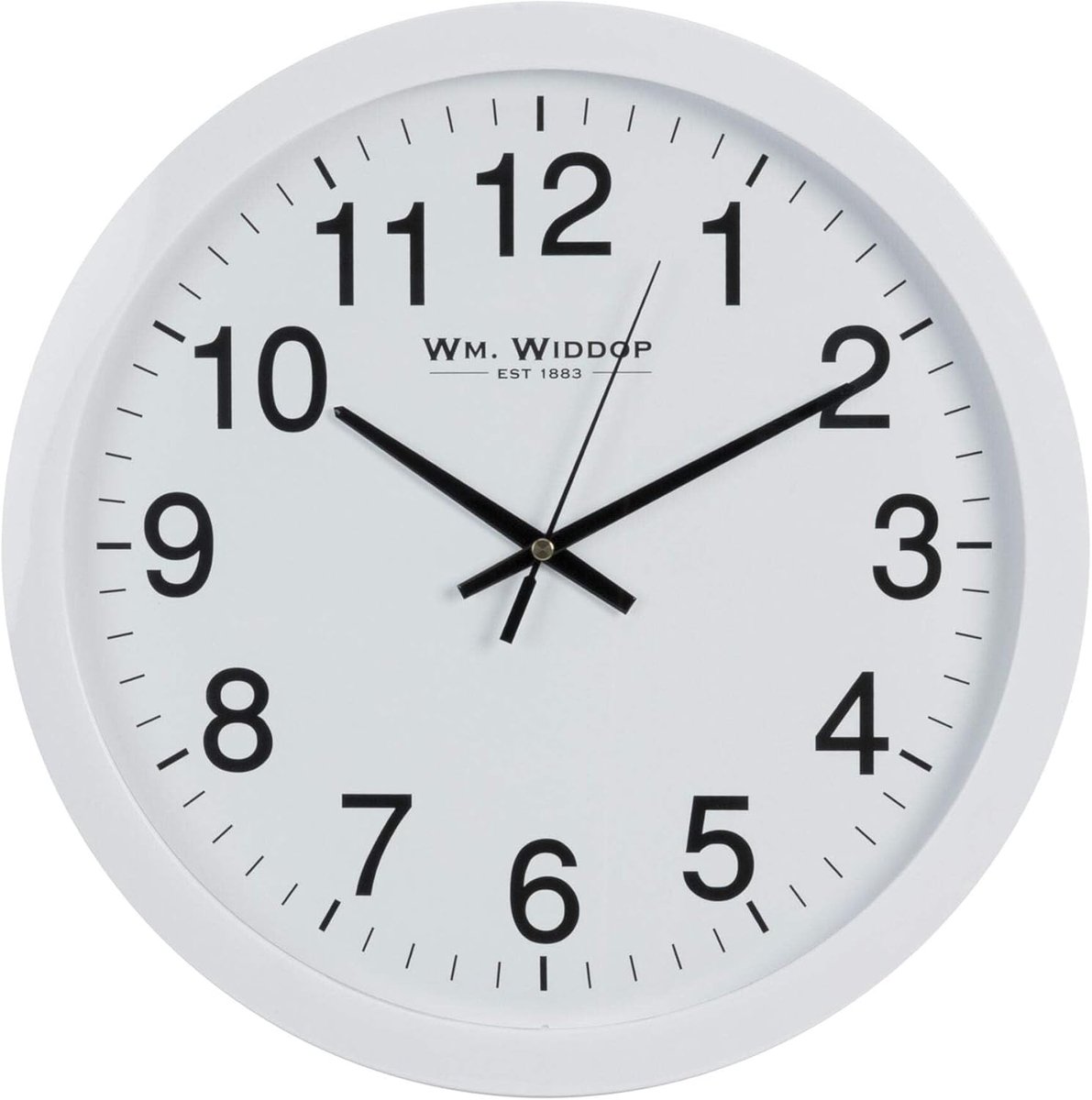Grote Stijlvolle Witte Klassieke Wandklok 40cm Stil Loepend