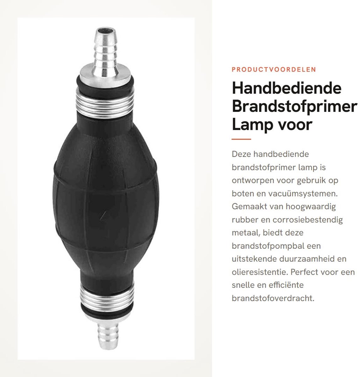 Dailygoods- Brandstofprimer Elektrisch - Rubberen Brandstofleidingspomp - Antislip - Duurzaam - Grote Zuigkracht - Corrosiebestendig Metaal - Brandstofpomp