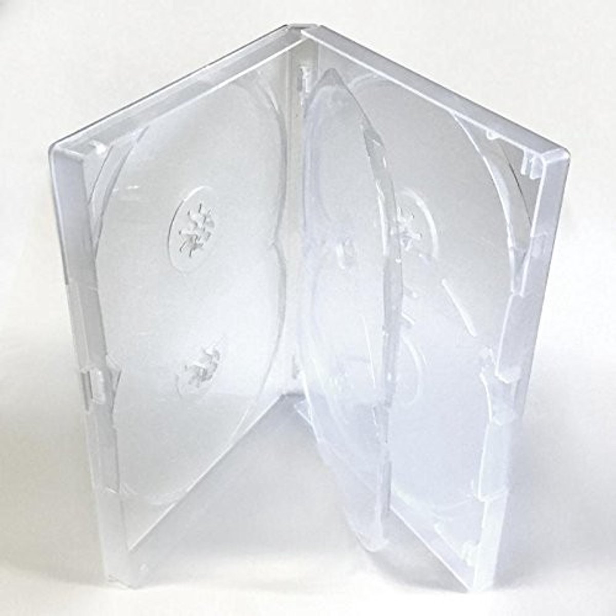 Dailygoods- DVD Case - 6 Way MultiBox - 10 Stuks - 6 Disc Formats - 15mm Rug - 190mm x 135mm - Hoogwaardige Kwaliteit