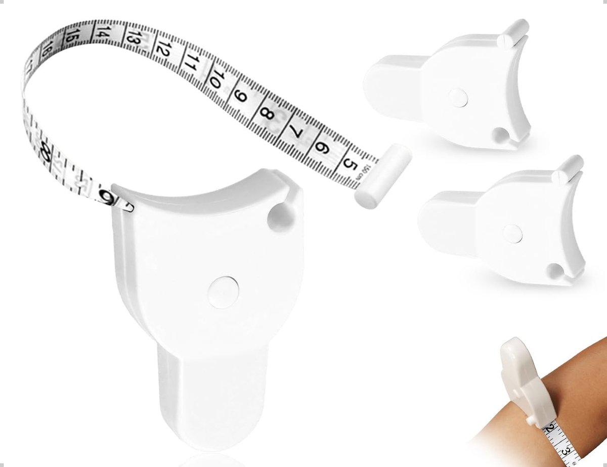 Dailygoods- Meetlint 2 Meter - Zachte/Intrekbare Band - Omtrekmeter voor Lichaamsdelen - Set van 2 - Duidelijke Schalen - Compact Design - Meetband