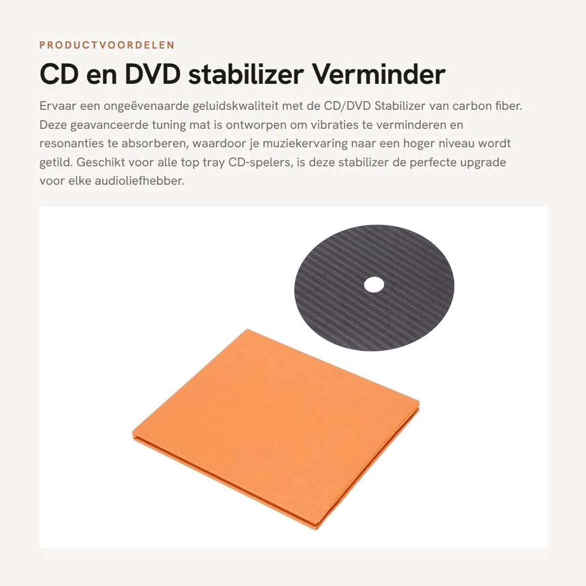 Dailygoods - CD en DVD stabilizer - Verminder vibratie - Verbeter geluidkwaliteit - Carbonfiber ontwerp - Geluidsverbetering - Geschikt voor audioappa...