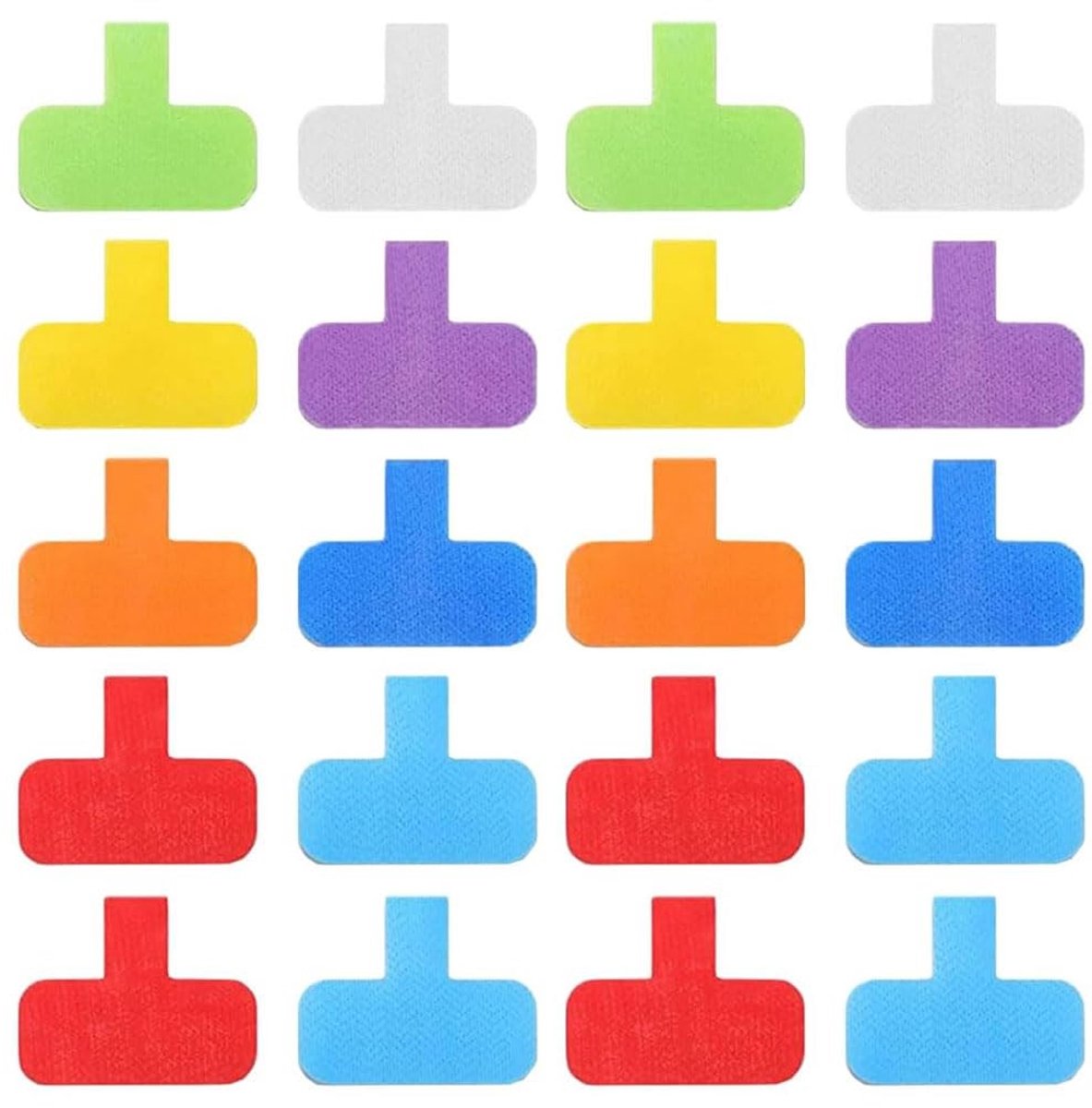 Dailygoods- Kabellabels 20 Stuks - Beschrijfbare Nylon Labels - Ovale Meerkleurige Kabellabels - Draadorganisatie - Kabelbeheer - Duurzaam en Kleurrijk - Snoerlabels