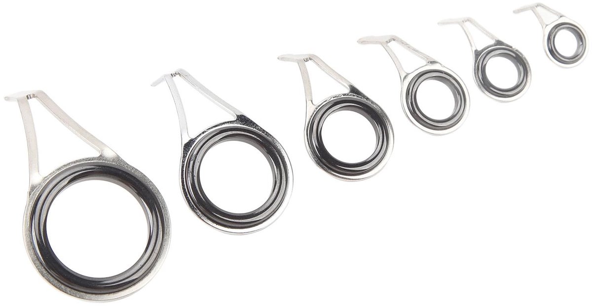 Dailygoods- Hengelgeleiderring 6 Stuks - Roestvrij Stalen Oogjes - Keramisch Visaccessoire - Lichtgewicht Ontwerp - Reparatieset voor Hengeltips - Diverse Maten - Hengelonderdelen