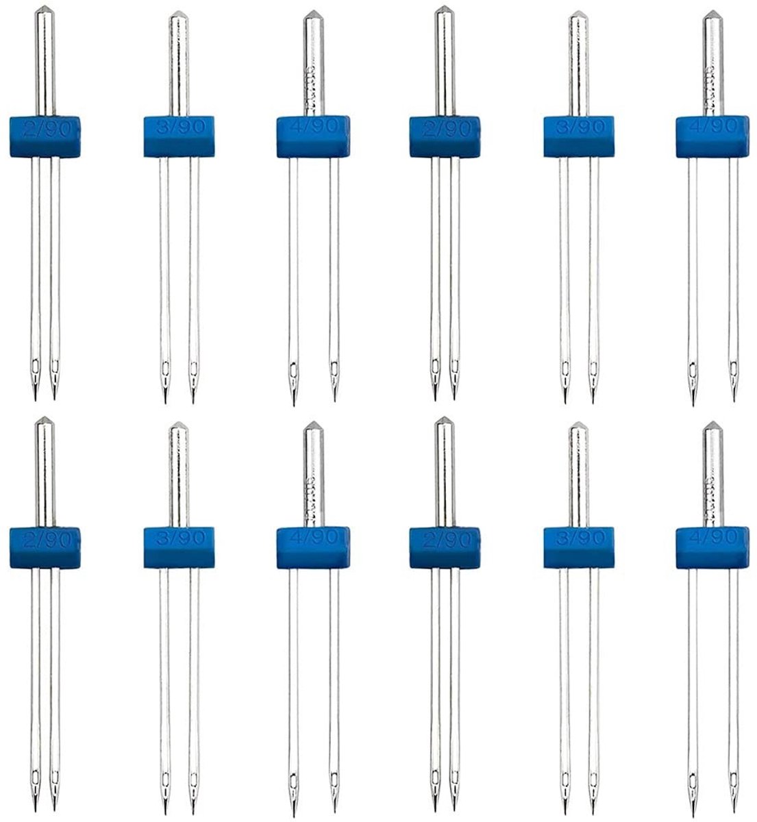 Dailygoods - 15 Stuks Universele Dubbele Naald Stretchmachine Naalden - 3 Maten 2.0/90, 3.0/90, 4.0/90