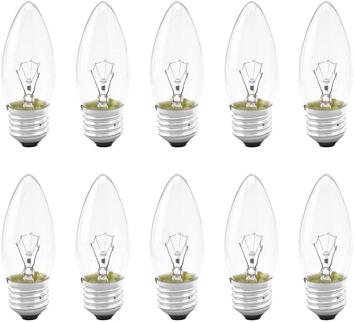 Kaarslampen Set - Klassieke Gloeilampen - Gezellige Sfeer Creëren - Onvoorwaardelijk Dimbaar - 10 Stuks - Warm Wit