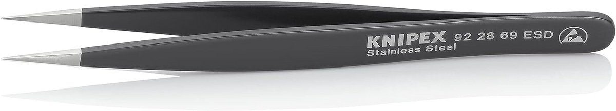 Universele Pincet - ESD Pincet - Componenten Hanteren - Antimagnetisch - 120 mm - Zwart