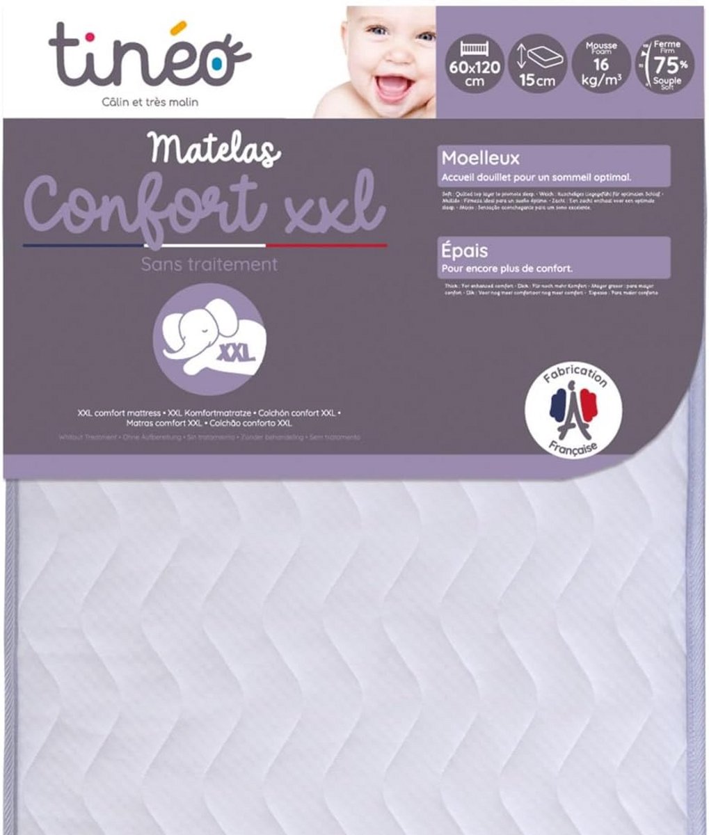 Babymatras - Ledikantmatras - Comfortabele Slaap - Extra Dik Ontwerp - 60 x 120 cm - Wit