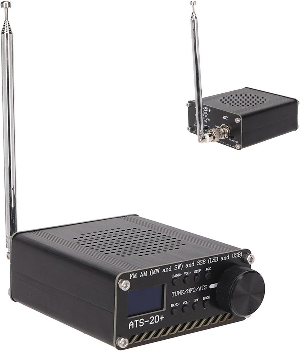 Radio Ontvanger - Wereldomroep Ontvanger - Wereldwijd Luisteren - Hoge Gevoeligheid - 096 inch Scherm - Zwart
