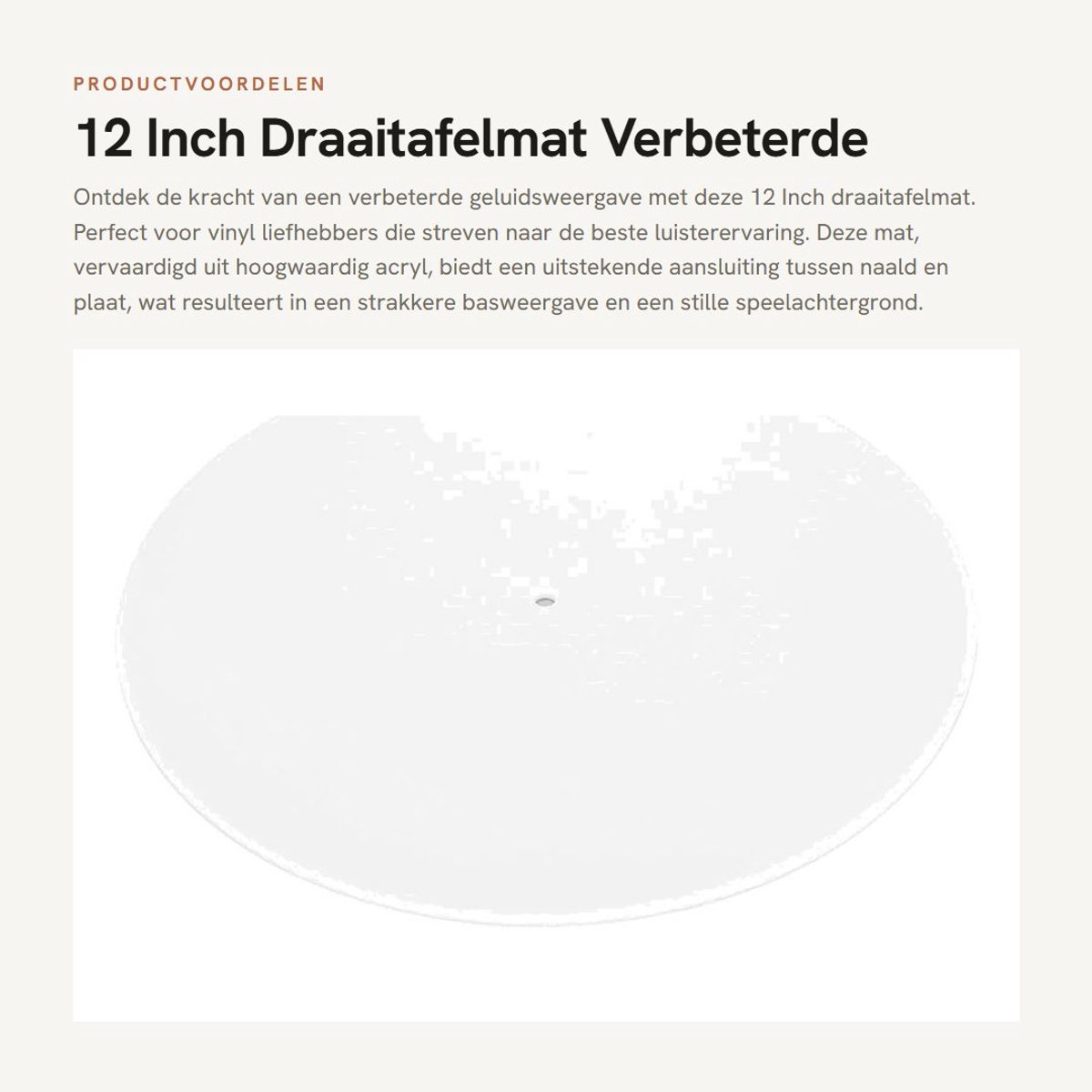 Dailygoods- Draaitafelmat 12 Inch - Verbeterde Geluidskwaliteit - Glanzend Effect - Gedempte Resonantie - Compatibel met 33/45 Toeren Platen - Stijlvolle Vervanging - Platenspeler Mat