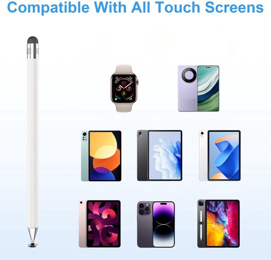 Dailygoods- Tabletpen 2-delige set - Universele Styluspen - Nauwkeurige Touchpen - Mobiele Telefoonpen - Antislip - Transparante Schijfpunt - Stylus — afbeelding 3