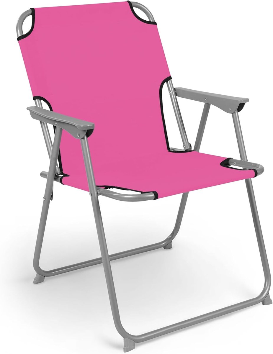Campingstoel - Klapstoel Tuinstoel - Kamperen Buiten Zitten - Ruimtebesparend Opvouwbaar - 75 cm Hoog - Roze