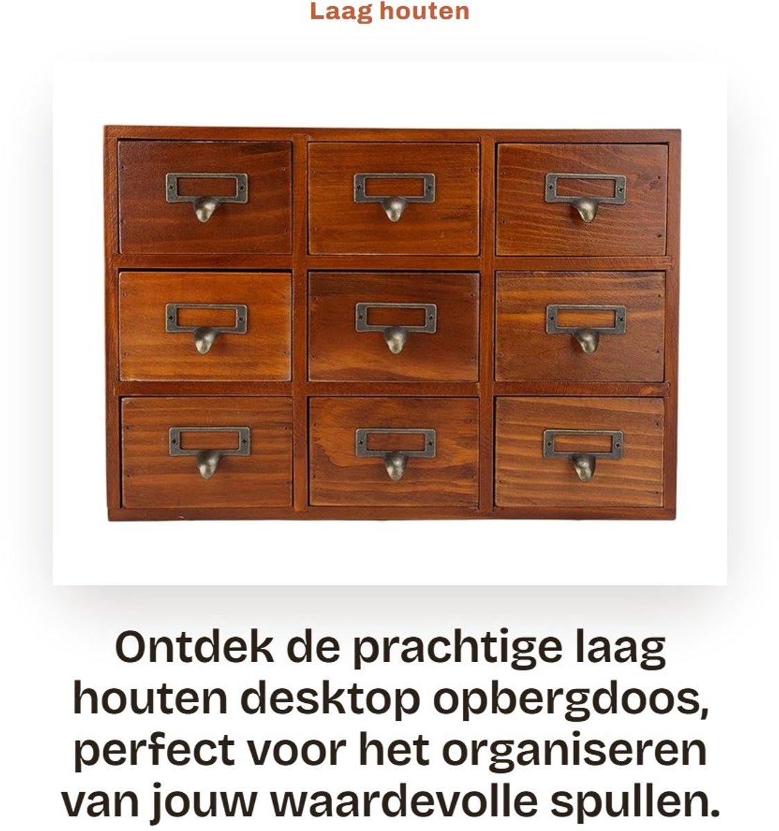 Dailygoods- Juwelendoos Duurzaam - Opbergdoos met Lade - Antieke Houten Juwelendoos - Opbergdoos met Deksel - Houten Opbergdoos - Desktop Juwelenkistje