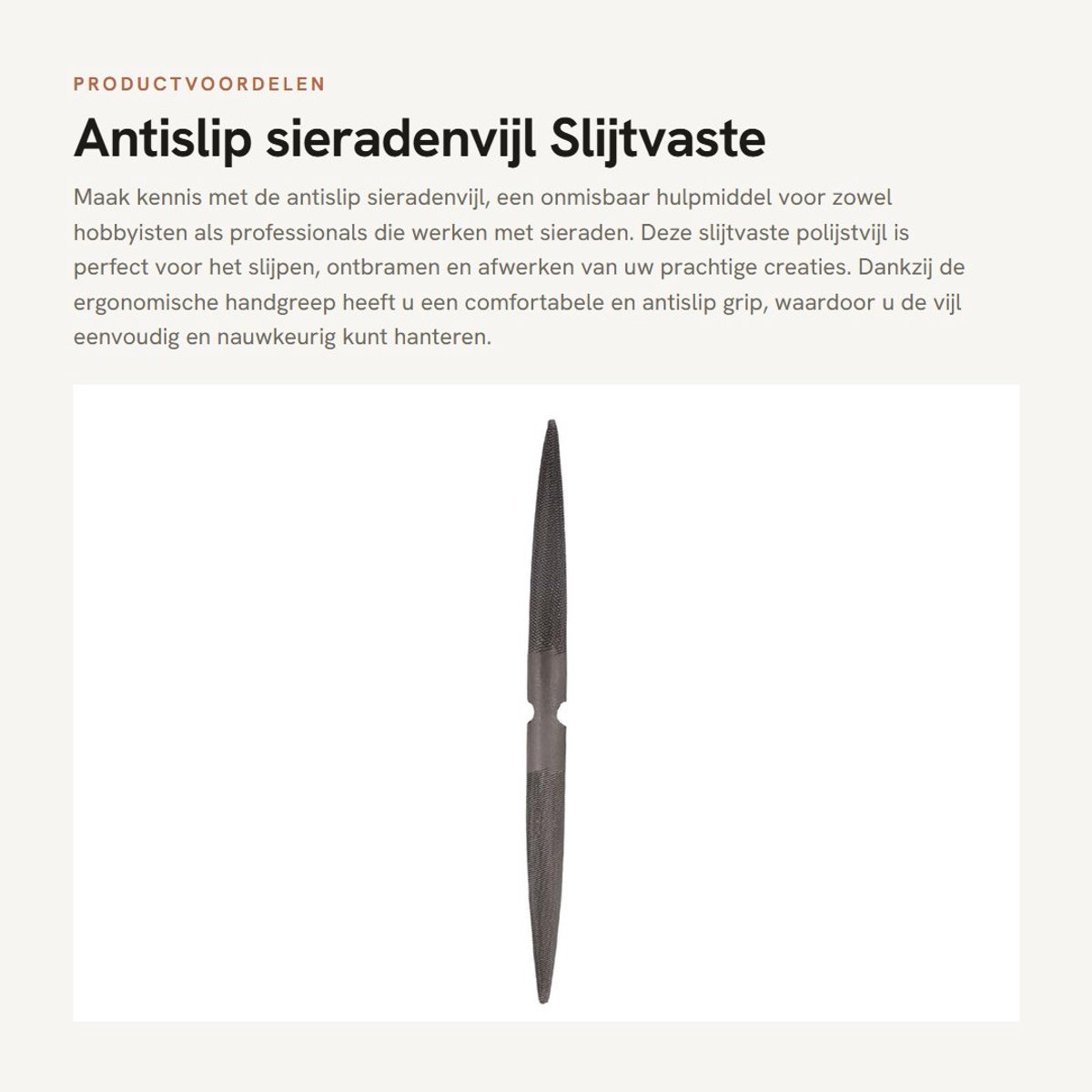 Dailygoods- Sieradenvijl Slijtvaste Polijstvijl - Antislip Grip - Ergonomische Handgreep - Duurzaam Materiaal - Voor Slijpen/Afwerken