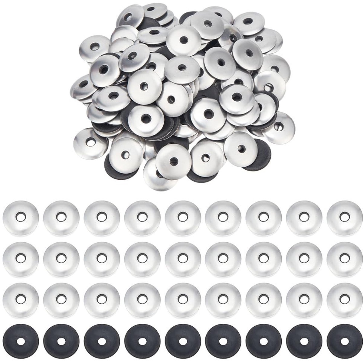 Dailygoods- Afdichtringen Gelijmd - Rubber/EPDM - Roestvrij Staal - Schroefafdichting - Voor Metalen Dak - Uitstekende Afdichting - Rubberen Ring