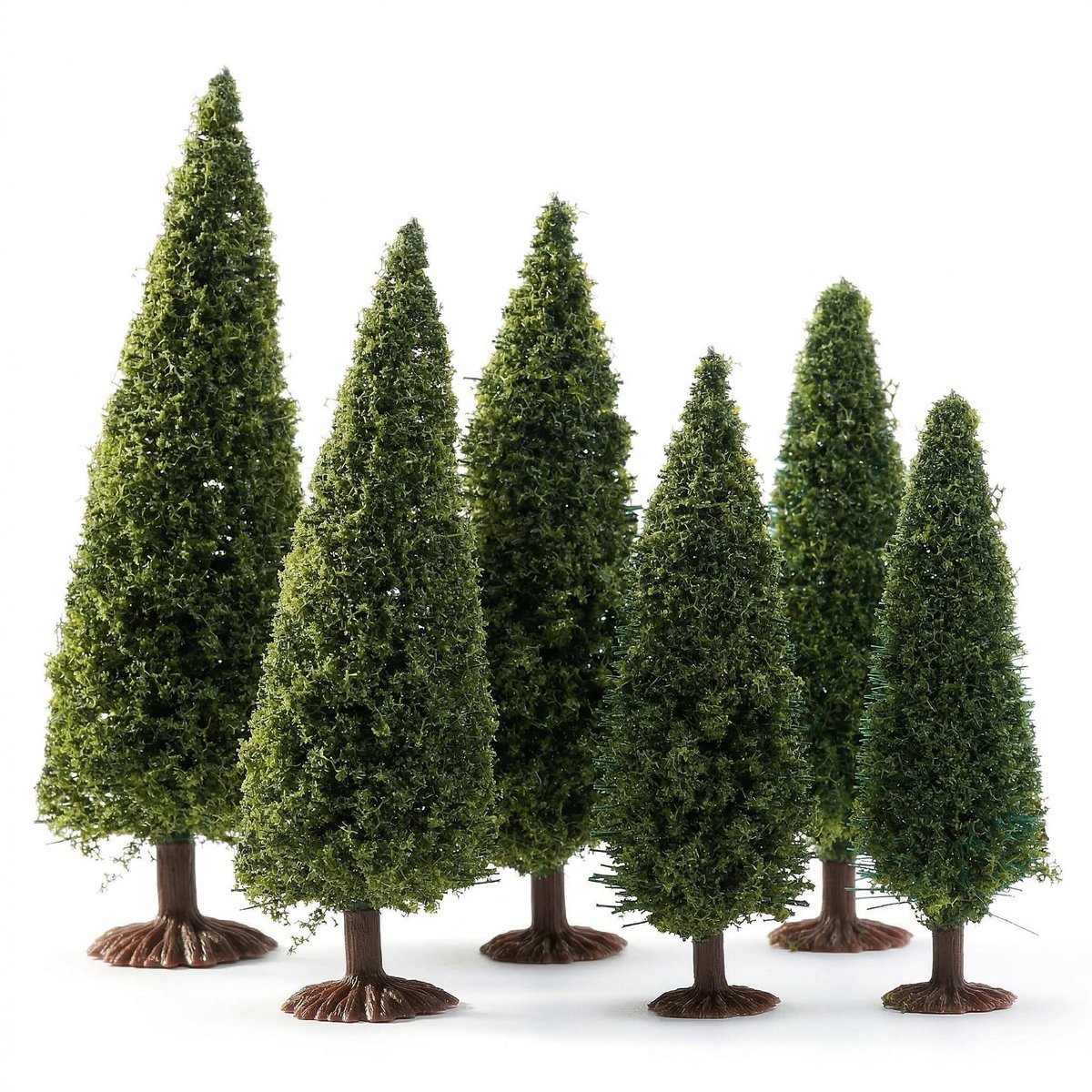 Dailygoods- Diorama-boom 6 Stuks - Miniatuurbomen - Modelbomen - Plastic Boomfiguren - Doe-het-zelf Landschapsbomen - Natuurlijke Afwerking