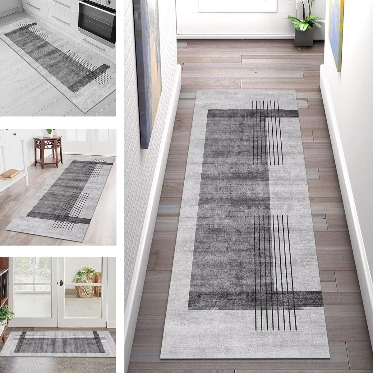 Vloerkleed Runner - Hal Loper - Vloer Beschermen - Antislip Onderkant - 70x120 cm - Grijs
