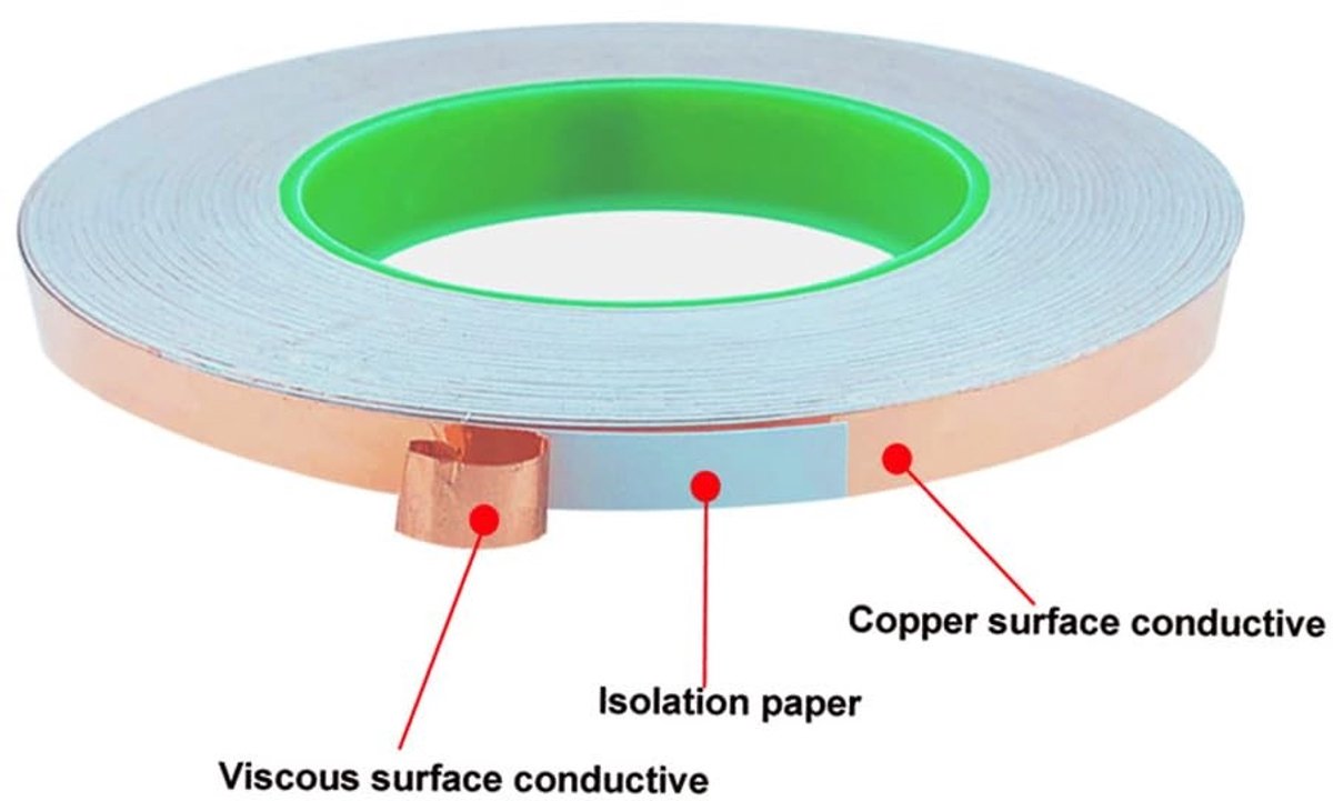 Dailygoods - Zelfklevend Koperfolieband 50M x 6mm voor Afscherming en Creatieve Projecten