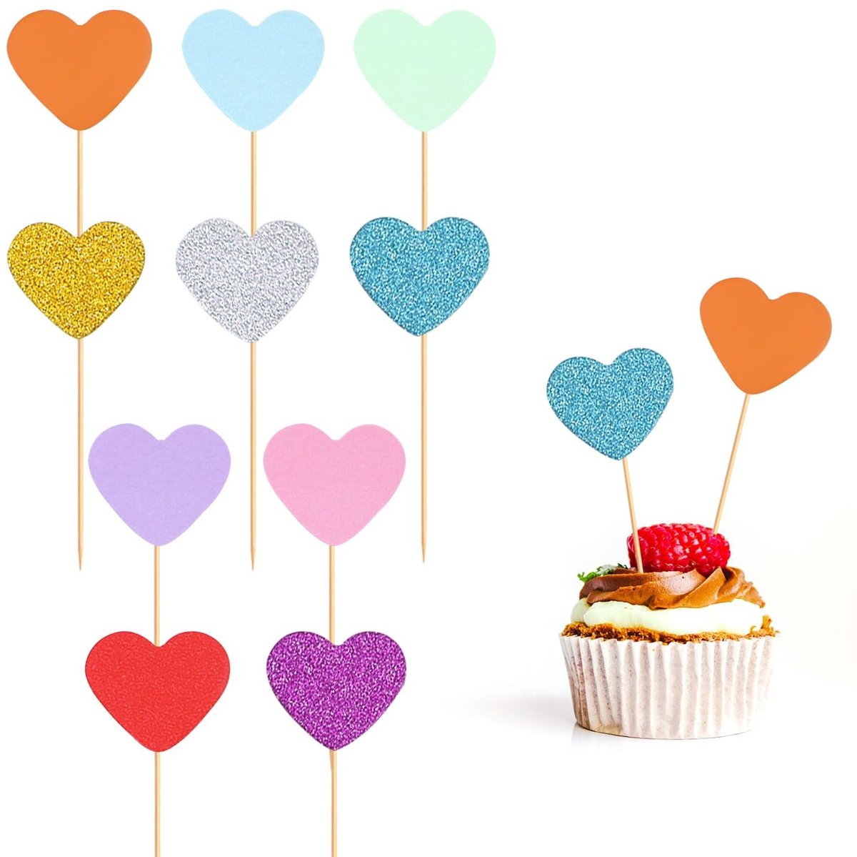 Dailygoods- Houten Borden 200 Stuks - Taartdecoratie - Feestaccessoires - Ovendecoratie - Veelkleurig - 8,5 cm