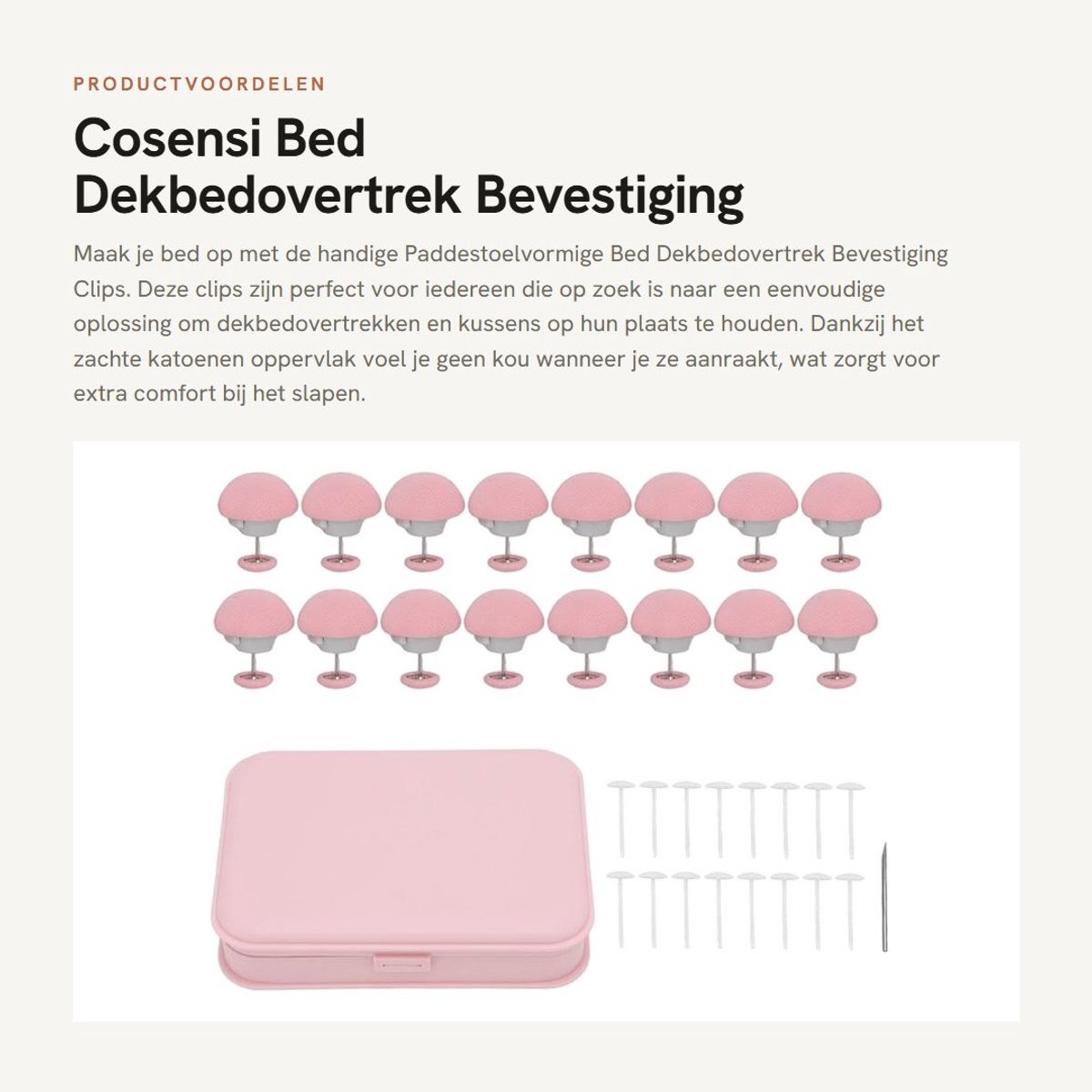 Dailygoods- Beddekkingsclip 16 Stuks - Paddestoelvormige Bevestigingsmiddelen - Katoenen Oppervlakken - Slijtvast en Duurzaam - Eenvoudig te Gebruiken - Voor Dekbedden en Kussens - Dekbedclip