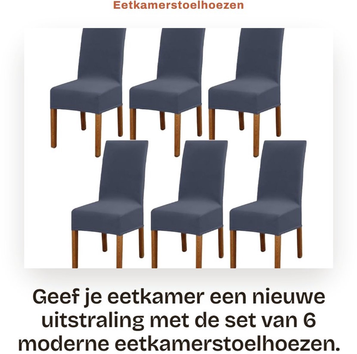 Dailygoods- Eetkamerstoelhoezen Set van 6 - Elastische Stretch - Antibacterieel - Stofdicht - Lichtgewicht - Duurzaam en Herbruikbaar - Stoelbeschermer