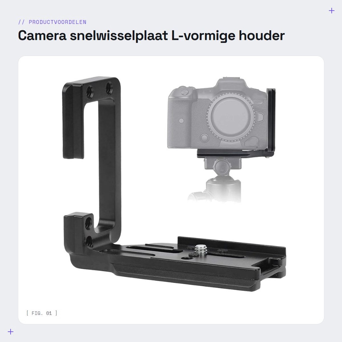 Dailygoods- Snelwisselplaat L-vormig - CNC-aluminiumlegering - Antislip pad - Lichtgewicht - Draagbaar - Snelle oplaadaansluiting - Camera Statief